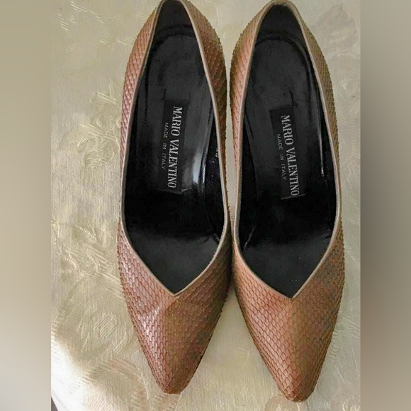 Shoes - Women’s Valentino Italian Taupe Snake pumps